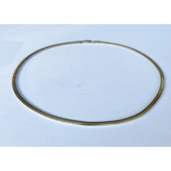 Milor Vintage 925 Sterling Silver Gold-toned Snake Choker Necklace 18” Italy 4mm - Picture 3 of 8